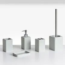 Beliani Badaccessoires Set 5-teilig Grau