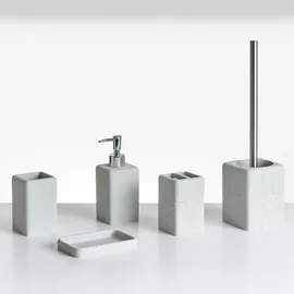 Beliani Badaccessoires Set 5-teilig Grau