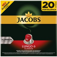 JACOBS Lungo 6 Classico KaffeeKAPSELN NESPRESSO Kompatibel Kaffee 20 KAPSELN