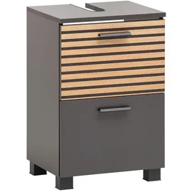 Schildmeyer Waschbeckenunterschrank Katta 158580, anthrazit/Akustikpaneel Optik, 40,2 x 35 x 60,8 cm