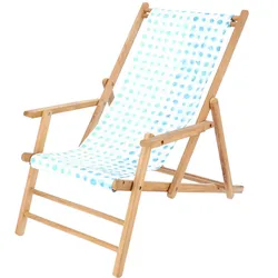 Jan Kurtz - Maxx Deckchair Teakholz, Bezug Designers Guild Amlapura Aqua