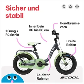 S'COOL niXe 12 Zoll RH 21 cm grau/pastelgrün