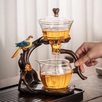 Kungfu Glas Tee-Set Automatisches Glas Teekanne Set (Vogel)