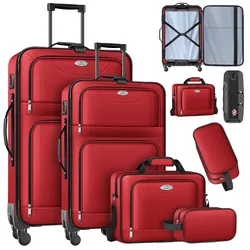 KESSER® Reisekoffer Set 4-teilig   Trolley Kofferset Stoffkoffer mit 3-Ziffern-TSA-Schloss, 360° Rollen & Teleskopgriff   Kosmetiktasche Handgepäck leichter Koffer & große Koffer für Business & Reisen