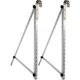 Trango ST-0005R Balkonkraftwerk Solarmodul Alu-Halterung inkl. 2x Edelstahl-Haken für runde Balkongelände Flachdach, Wand, Universal-Aufstelle b...