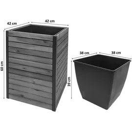 Mendler Pflanzkasten HWC-L23 2er-Set