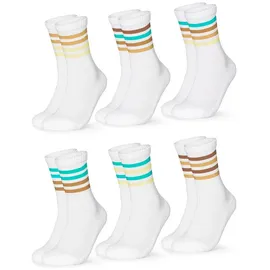 Occulto Roger Tennissocken 6er Pack Weiß/Türkis 43-46