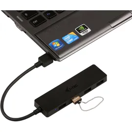 iTEC i-tec USB HUB 4 port USB 3.0 passiv ohne Netzadapter schwarz U3HUB404