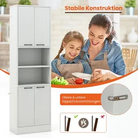 Costway Küchenbuffet 190 cm Hellgrau