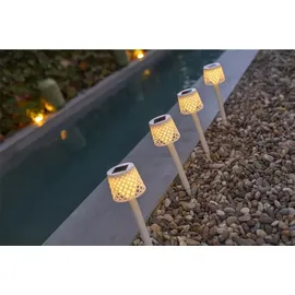 NEW GARDEN Erdspießleuchte 4er Set Kunststoff 4 Stück weiß