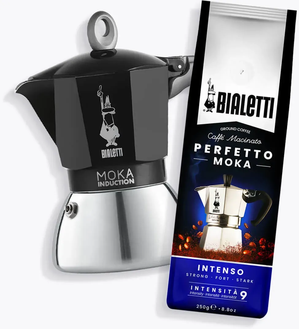 Bialetti Induktion 6 Tassen + Bialetti Kaffee