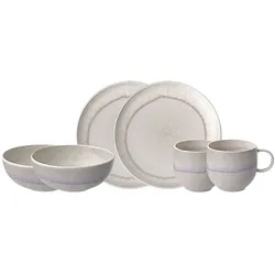 Frühstücks-Geschirrset "Perlemor Sand", beige, 6 tlg., Fine China-Porzellan, LIKE. BY VILLEROY & BOCH, Geschirr-Sets, Made in Germany, Fine China Porzellan