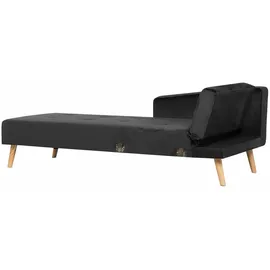 Beliani Ecksofa Samt 0 x 0 x 0 cm Schwarz/Braun mit Schlaffunktion