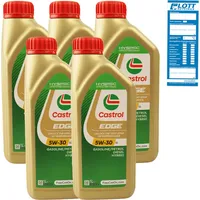 5x 1L CASTROL EDGE Titanium FST Longlife 5W-30 VW 504 00 507 00 MB 229.31 229.51