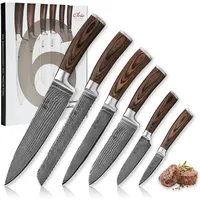 Wakoli Edib 6er Damastmesser-Set I 8 - 20,5cm Klinge