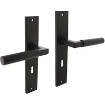 INTERSTEEL Langschildschildgarnitur Baustil Zamak F71 schwarz BB 72mm