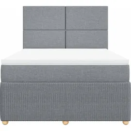 vidaXL Boxspringbett 140 x 200 cm Hellgrau