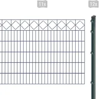 Arvotec Doppelstabmattenzaun ARVOTEC "EXCLUSIVE 120 zum Einbetonieren "Karo" mit Zierleiste", grau (anthrazit), H:120cm, Stahl, Kunststoff, Zaunelemente, Zaunhöhe 120 cm, Zaunlänge 2 - 60 m