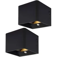 GLOBO Wandleuchte schwarz Akku Bewegungsmelder Wandlampe Magnet USB verstellbar,