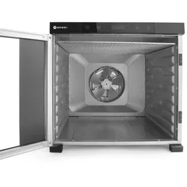 HENDI Dörrautomat, mit 10 Gittern, optimal zum Dörren von Obst, Gemüse und Fleisch, Digitales Bedienfeld, Timer, Temperatur einstellbar von 35°C bis 75°C, 230V/1000W, 430x535x(H)416mm, Edelstahl