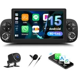 4G+64G GOHHDL Android Autoradio für FIAT Panda 2013-2020 mit Carplay Android Auto Navi, 7 Zoll Bildschirm Autoradio 2Din mit GPS Navi WiFi Bluetooth Bluetooth FM/RDS SWC Rückfahrkamera&MIC
