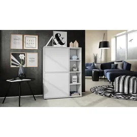 Vladon Highboard 79 x 105,5 x 35,5 cm Weiß matt
