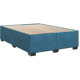vidaXL Boxspringbett mit Matratze Blau 160x200 cm Samt