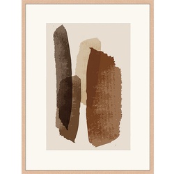 ANY IMAGE Digitaldruck »Abstrakt Braun III«, Rahmen: Buchenholz, natur