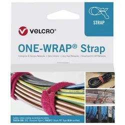 VELCRO ONE-WRAP, Lösbarer Kabelbinder, Polypropylen (PP), Velcro, Schwarz, 300 m
