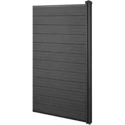 WPC-Sichtschutz Sarthe, Windschutz Zaun, WPC-Pfosten ~ Erweiterungselement schmal, 0,98m anthrazit