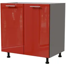 Feldmann-Küchen Unterschrank Brerra 80 x 50 x 82 cm Grau/Rot
