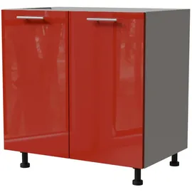 Feldmann-Küchen Unterschrank Brerra 80 x 50 x 82 cm Grau/Rot
