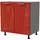 Feldmann-Küchen Unterschrank Brerra 80 x 50 x 82 cm Grau/Rot