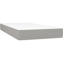 vidaXL Boxspringbett mit Matratze & LED Hellgrau 90x200 cm Stoff