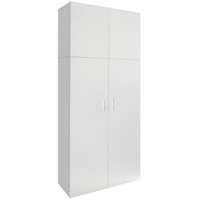 ML-DESIGN Mehrzweckschrank Mehrzweckschrank Büroschrank Haushaltsschrank Weiß 2 Türen 8 Fächer Holz 80x182,4x37 modern weiß