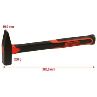 KS Tools Schlosserhammer mit Fiberglasstiel, 200g
