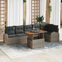 vidaXL Garten-Lounge-Set 7-tlg. grau