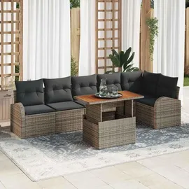 vidaXL Garten-Lounge-Set 7-tlg. grau