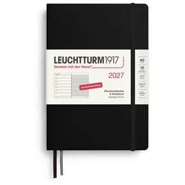 leuchtturm1917 gmbh, am spakenberg 45, 21502 geesthacht, kontakt@leuchtturm1917.com Wochenkalender & Notizbuch Medium A5 schwarz 2027
