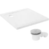 luxebath Duschwanne 80x80 cm Ablaufgarnitur