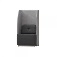 Rocada Modulares BeSoft, Sessel für Büro, Rezeptions Stuhl, Wartezimmer Sofa, Coworking Sitzgruppe, Geschäft Couch, mit 3-seitigem Sichtschutz, 73x66x132 cm, Schwarz-Grau.