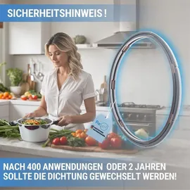 Piebert 3x Dichtung 39156 22cm für Fissler Vitaquick, Vitavit Comfort, Vitavit Premium, Vitavit edition Schnellkochtöpfe, Deckel-Dichtungsrin... - grau,
