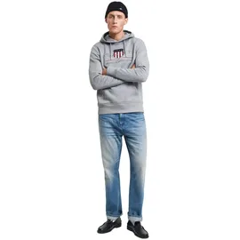 GANT Archive Shield Regular Fit Kapuzenpullover Grey Melange S