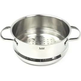 Silit Toskana Topf-Set 9-tlg. 3 x Fleischtopf + Bratentopf + Stielkasserolle + Milchtopf + Bratpfanne + Servierpfanne + Spritzschutzdeckel + Dämpfererinsatz