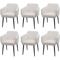 Mendler 6er-Set Esszimmerstuhl HWC-L13, Polsterstuhl Küchenstuhl Stuhl mit Armlehne,