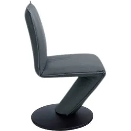 K+W Komfort & Wohnen Drehstuhl »Drive«, Leder Cloud: Stuhl mit federnder Sitzschale, Drehteller in Metall schwarz struktur), blau