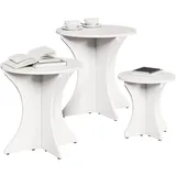 vidaXL Couchtisch 3 Stk Weiß Kiefer 46 x 46 x 47 cm