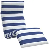 vidaXL Sonnenliege Klappbar Blau und Weiß 175x54x8,5 cm Oxford-Gewebe