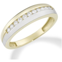 Luigi Merano Ring mit ZIrkonia in Bicolor-Optik, Gold 375 Ringe Hellbraun Damen