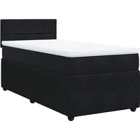 VidaXL Boxspringbett mit Matratze Schwarz 100x200 cm Samt